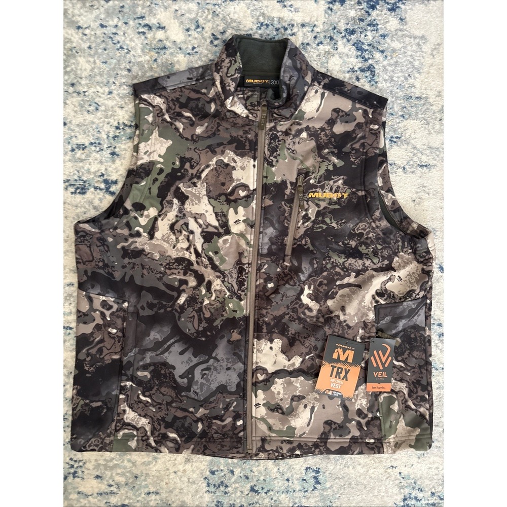 MUDDY TRX Softshell Vest Veil Canyon Veil Camo Fleece Lined NWT Extraordinary 3X